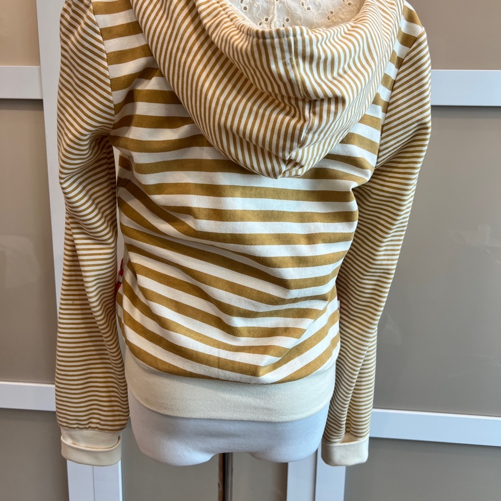 Scrapbook Striped Hoodie with Floral Accents - Picture 2 of 9